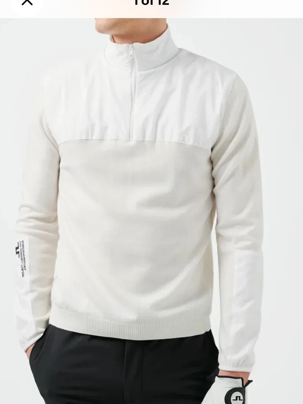 J.Lindeberg Men's Arlo Merino Wool Hybrid Golf Sweater 1/4 Zip M NWOT